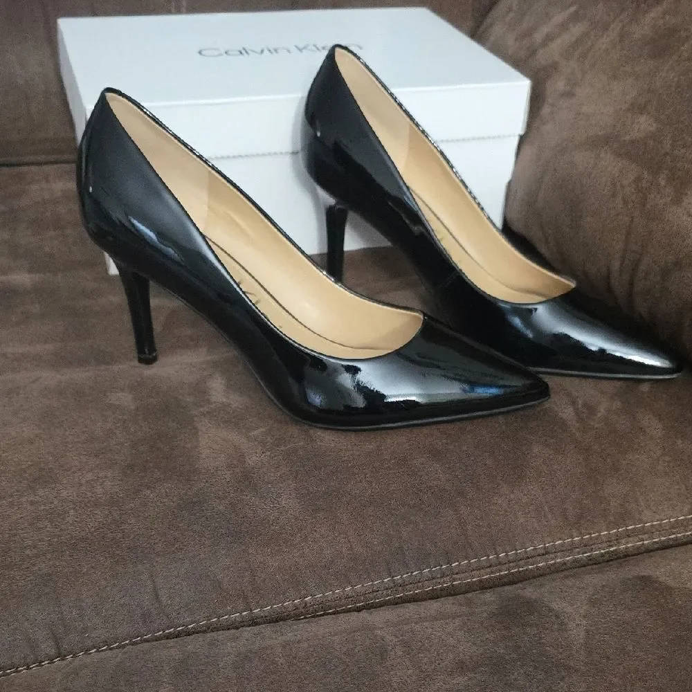 Calvin Klein Black Patent Leather Heels